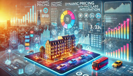 DALL·E 2024-12-13 00.49.13 - An illustrative digital concept of Dynamic Pricing with PriceLabs Integration showing a sophisticated data dashboard on one side and a vibrant citys